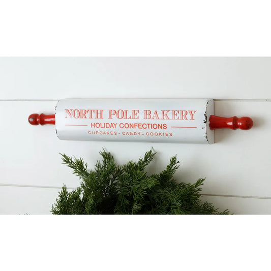 North Pole Bakery Rolling Pin Sign