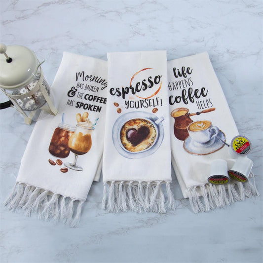 TERRY CLOTH KITCHEN TOWEL - FRESHLY BREWED