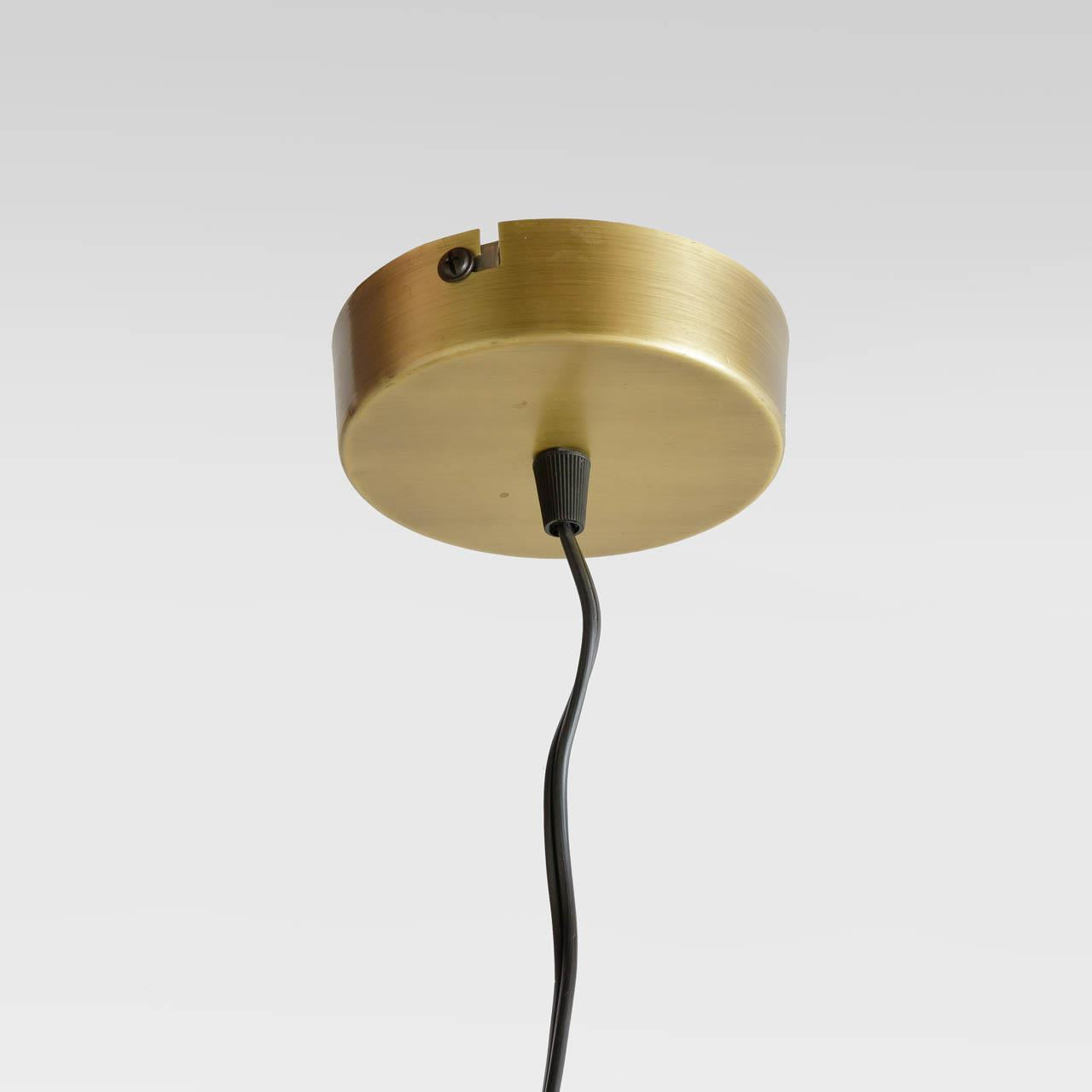 PENDANT LIGHT - ANTIQUE BRASS AND WHITE