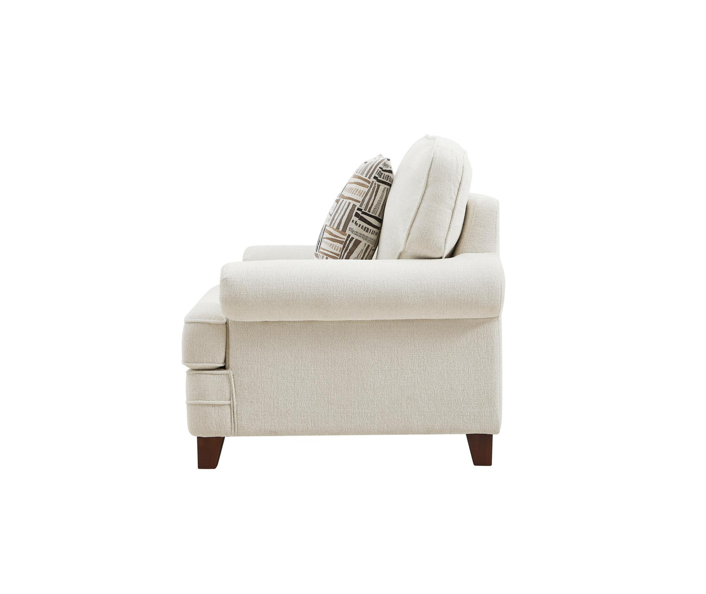 Scroll Arm Chenille Armchair for Living Room