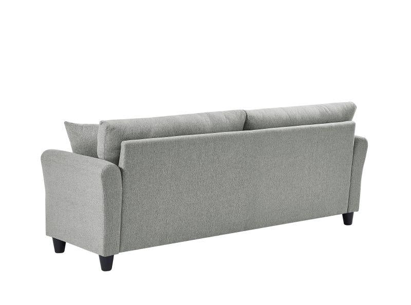 Loveseat Sofa Gray Linen with 2 Pillows