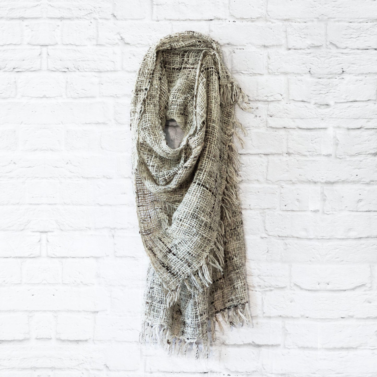 Open-weave Kenya Wool Shawl - Heather Grey